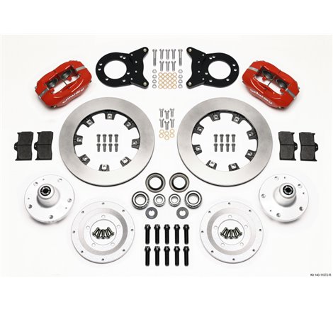 Wilwood Forged Dynalite Front Kit 12.19in Red 1965-1969 Mustang Disc & Drum Spindle