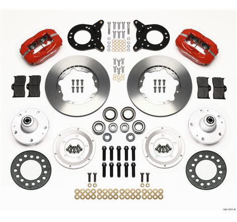 Wilwood Forged Dynalite Front Kit 11.00in Red 1965-1969 Mustang Disc & Drum Spindle