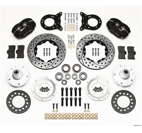 Wilwood Forged Dynalite Front Kit 11.00in Drilled 1965-1969 Mustang Disc & Drum Spindle