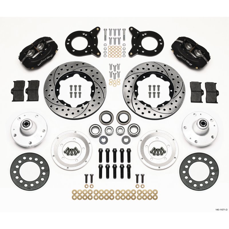 Wilwood Forged Dynalite Front Kit 11.00in Drilled 1965-1969 Mustang Disc & Drum Spindle