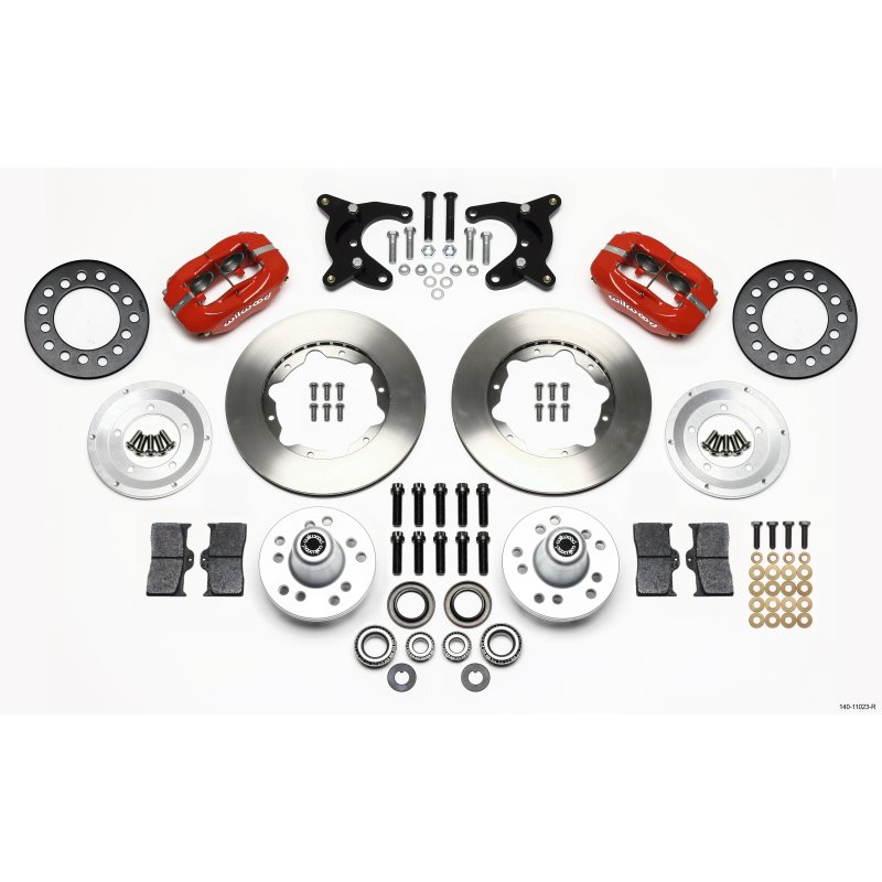 Wilwood Forged Dynalite Front Kit 11.00in Red 65-72 CDP A Body - 10in Drum