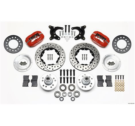 Wilwood Forged Dynalite Front Kit 11.00in Drilled Red 65-72 CDP A Body - 10in Drum