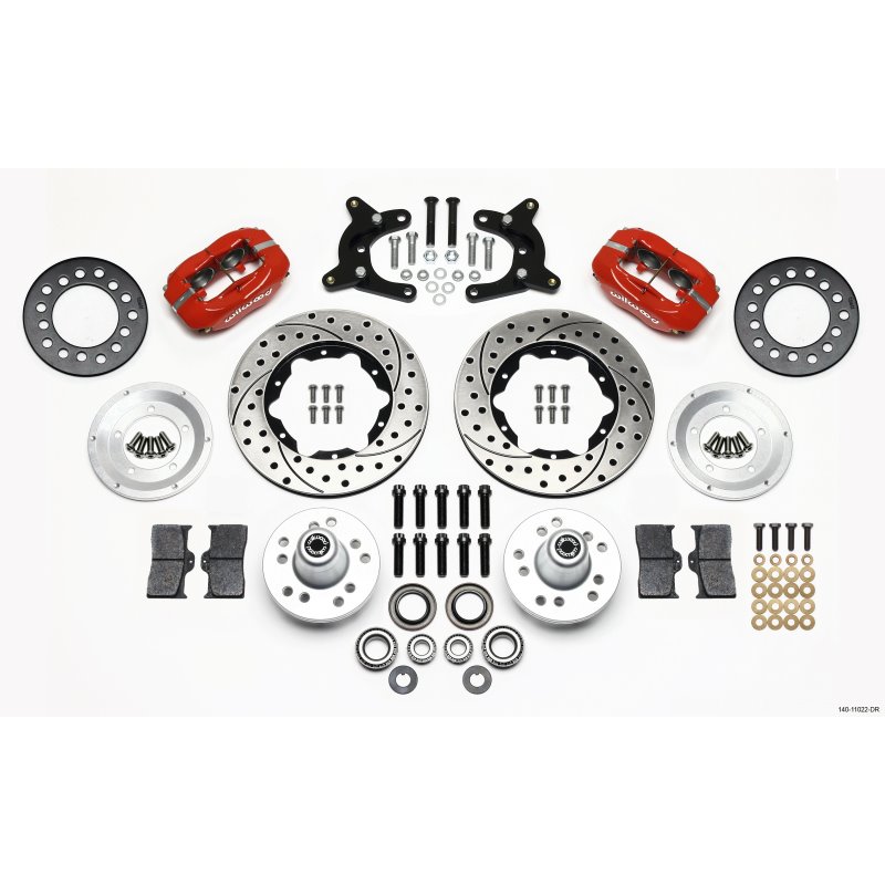 Wilwood Forged Dynalite Front Kit 11.00in Drilled Red 62-72 CDP A Body - 9in Drum