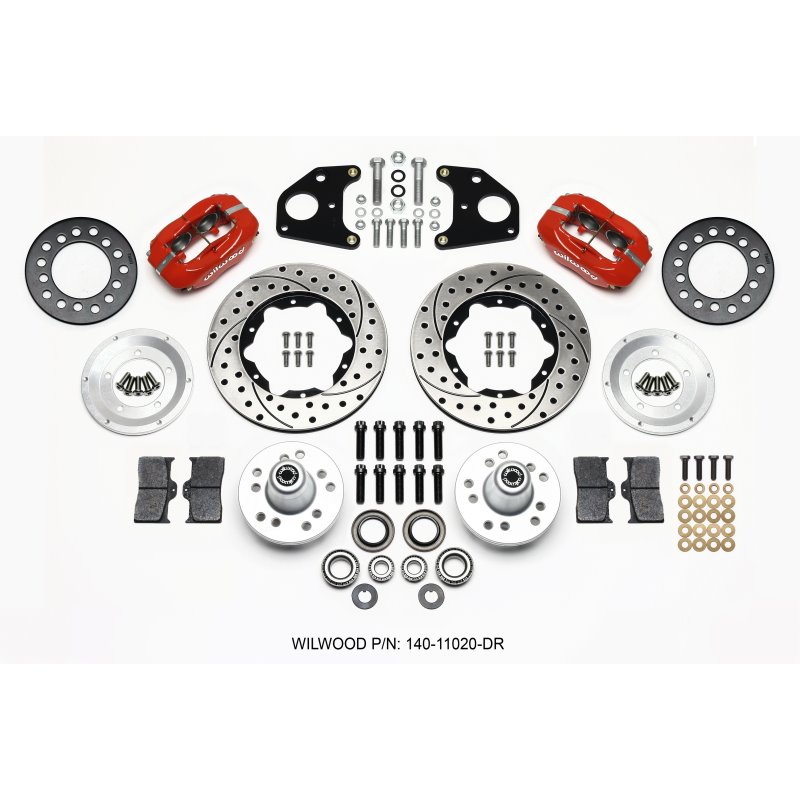 Wilwood Forged Dynalite Front Kit 11.00in Drilled Red 62-72 CDP B & E Body-Drum