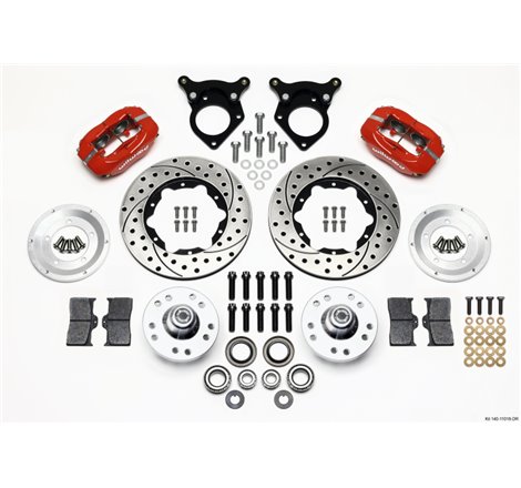 Wilwood Forged Dynalite Front Kit 11.00in Drilled Red 87-93 Mustang 5 Lug