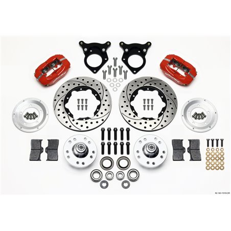 Wilwood Forged Dynalite Front Kit 11.00in Drilled Red 87-93 Mustang 5 Lug