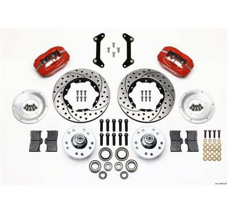 Wilwood Forged Dynalite Front Kit 11.00in Drilled Red 79-87 GM G Body