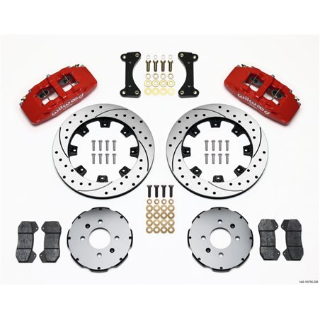 Wilwood Dynapro 6 Front Hat Kit 12.19in Drilled Red 94-01 Honda/Acura w/262mm Disc