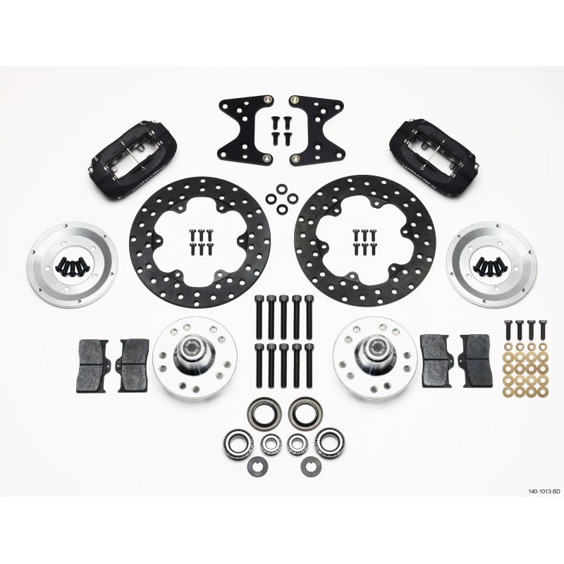 Wilwood Forged Dynalite Front Drag Kit Drilled Rotor 71-80 Pinto/Mustang II Disc & Drum