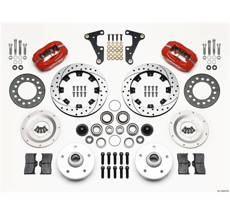 Wilwood Forged Dynalite Front Kit 11.75in Drilled Red 41-55 Cadillac