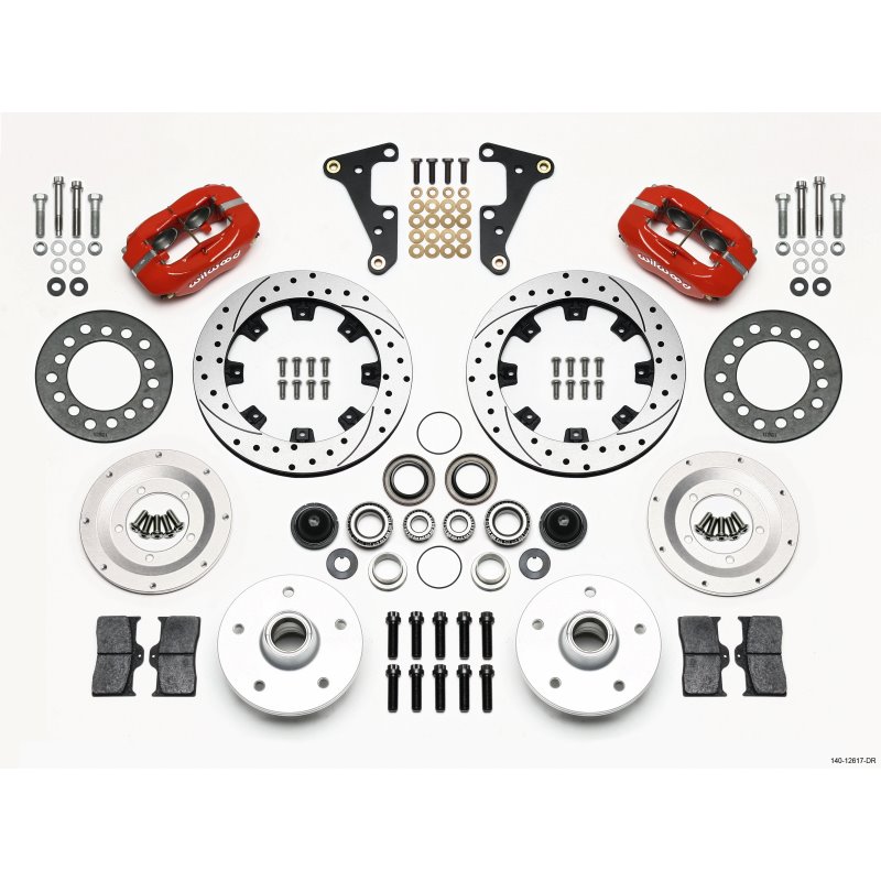 Wilwood Forged Dynalite Front Kit 11.75in Drilled Red 40-52 Oldsmobile