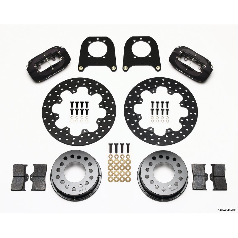 Wilwood Forged Dynalite Rear Drag Kit Drilled Rotor Chev 12 Bolt w/Clip Eliminator