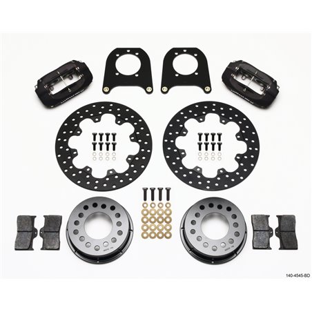 Wilwood Forged Dynalite Rear Drag Kit Drilled Rotor Chev 12 Bolt w/Clip Eliminator