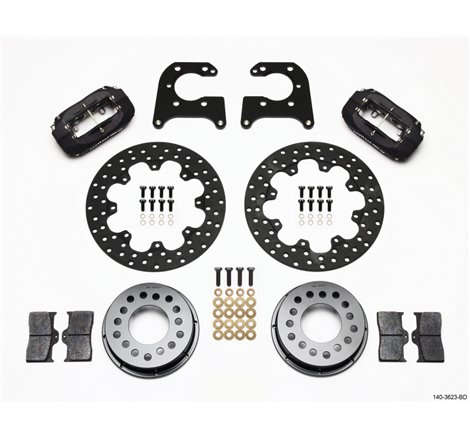 Wilwood Forged Dynalite Rear Drag Kit Drilled Rotor Big Ford 2.50in Offset