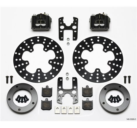 Wilwood Dynalite Single Floater Front Drag Kit Drilled P&S Anglia Spindle Mount Wheel