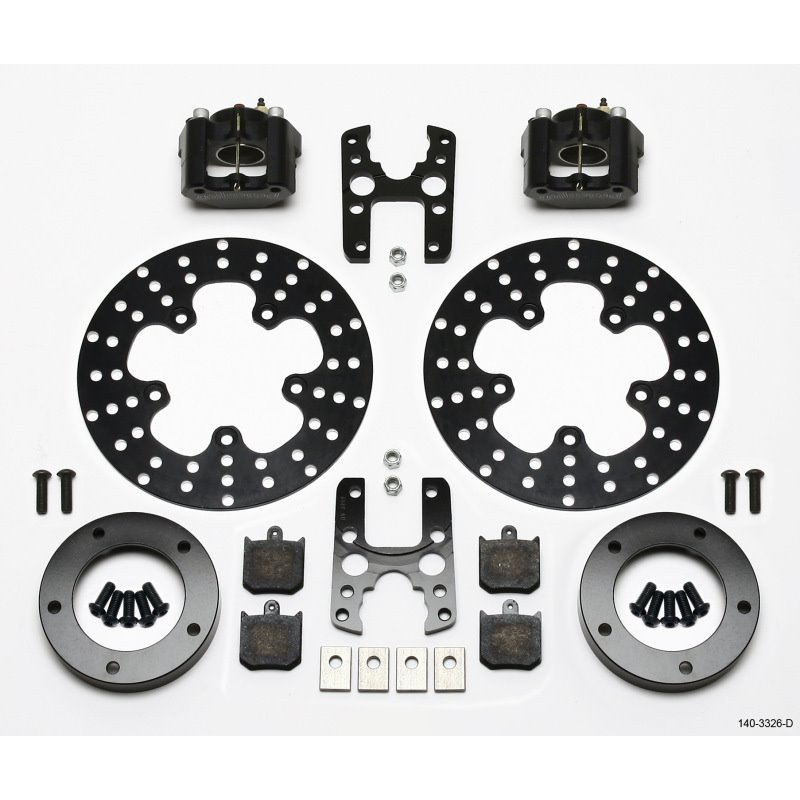 Wilwood Dynalite Single Floater Front Drag Kit Drilled P&S Anglia Spindle Mount Wheel