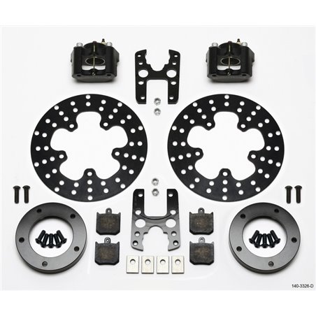 Wilwood Dynalite Single Floater Front Drag Kit Drilled P&S Anglia Spindle Mount Wheel