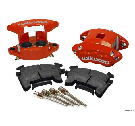 Wilwood D154 Front Caliper Kit - Red 1.62 / 1.62in Piston 0.81in Rotor