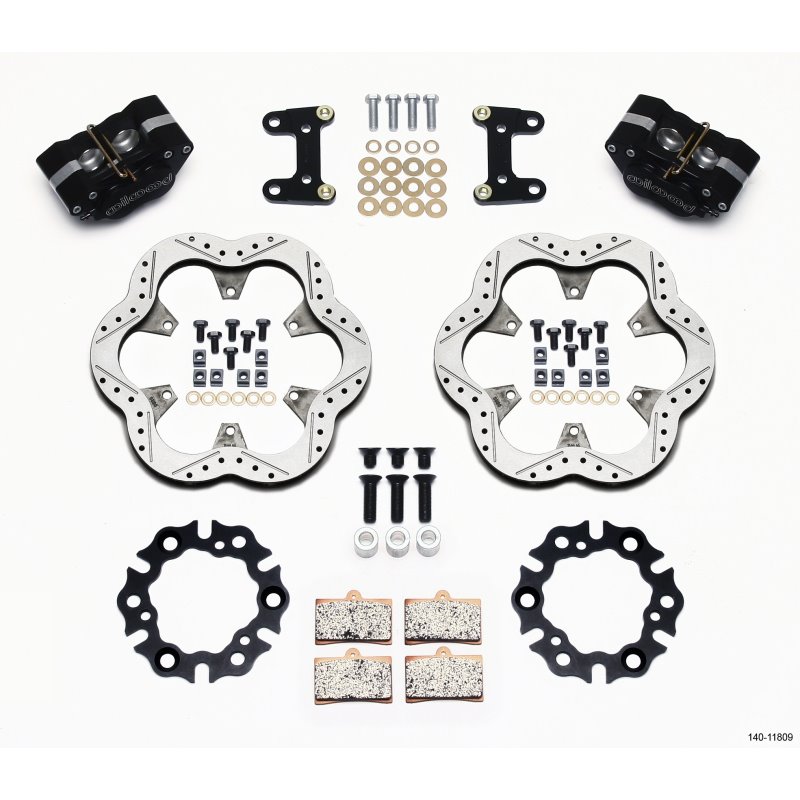 Wilwood GP320 Front Kit Top Mount 10.50in SuperAlloy Vntd Rtr Asph Midget