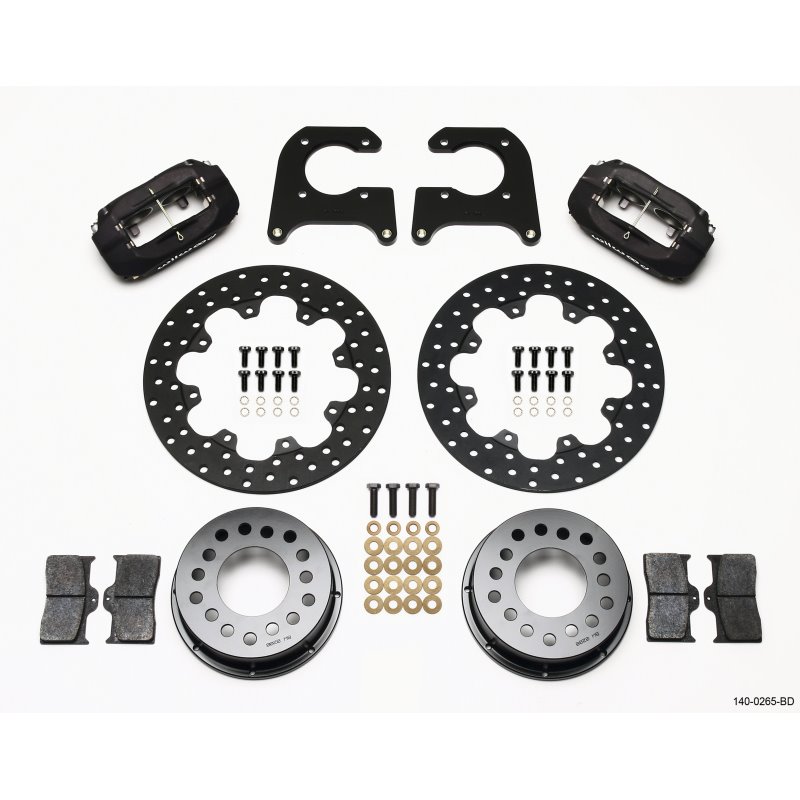 Wilwood Forged Dynalite Rear Drag Kit Drilled Rotor M-W / Lamb Ends 1/2in Studs