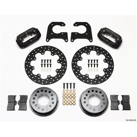 Wilwood Forged Dynalite Rear Drag Kit Drilled Rotor M-W / Lamb Ends 1/2in Studs