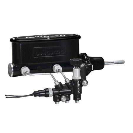 Wilwood HV Tandem M/C Kit w L/H Bracket & Prop Valve - 15/16in Bore Black-W/Pushrod