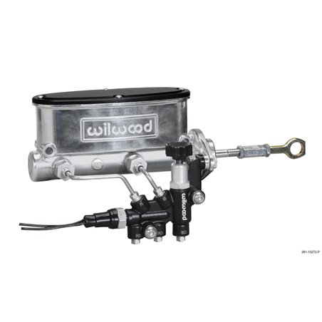 Wilwood HV Tandem M/C Kit w L/H Bracket & Prop Valve - 7/8in Bore Ball Burn.-W/Push