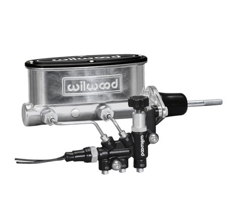 Wilwood HV Tandem M/C Kit w L/H Bracket & Prop Valve - 7/8in Bore Ball Burnished-W/Pushrod