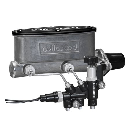 Wilwood HV Tandem M/C Kit w L/H Bracket & Prop Valve - 1in Bore