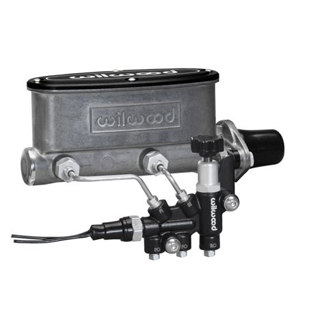 Wilwood HV Tandem M/C Kit w L/H Bracket & Prop Valve - 1in Bore