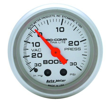 Autometer Ultra-Lite 52mm 30 PSI Mechanical Boost Gauge