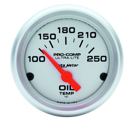 Autometer Ultra-Lite 52mm 100-250 Deg F Electronic Oil Temperature Gauge