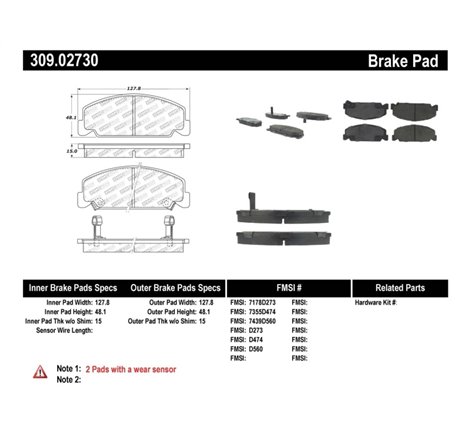 StopTech Performance 93-00 Honda Civic DX w/ Rr Drum Brakes Front Brake Pads