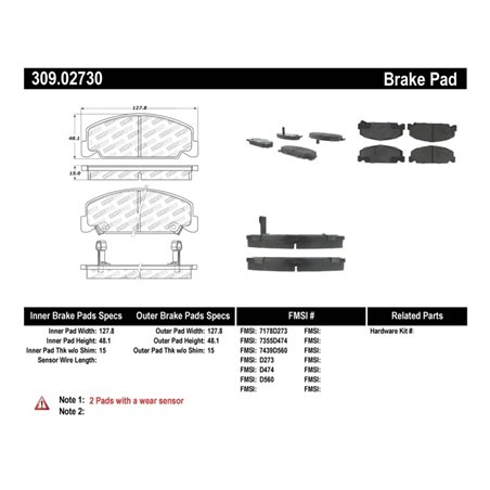 StopTech Performance 93-00 Honda Civic DX w/ Rr Drum Brakes Front Brake Pads