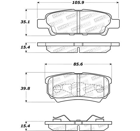 StopTech 07-17 Jeep Patriot Street Performance Rear Brake Pads