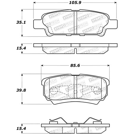 StopTech 07-17 Jeep Patriot Street Performance Rear Brake Pads