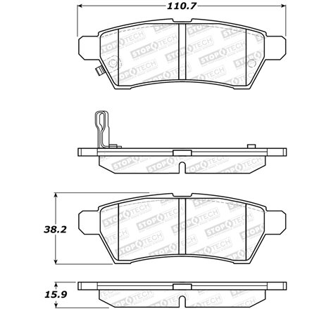 StopTech 05-18 Nissan Frontier Street Performance Rear Brake Pads