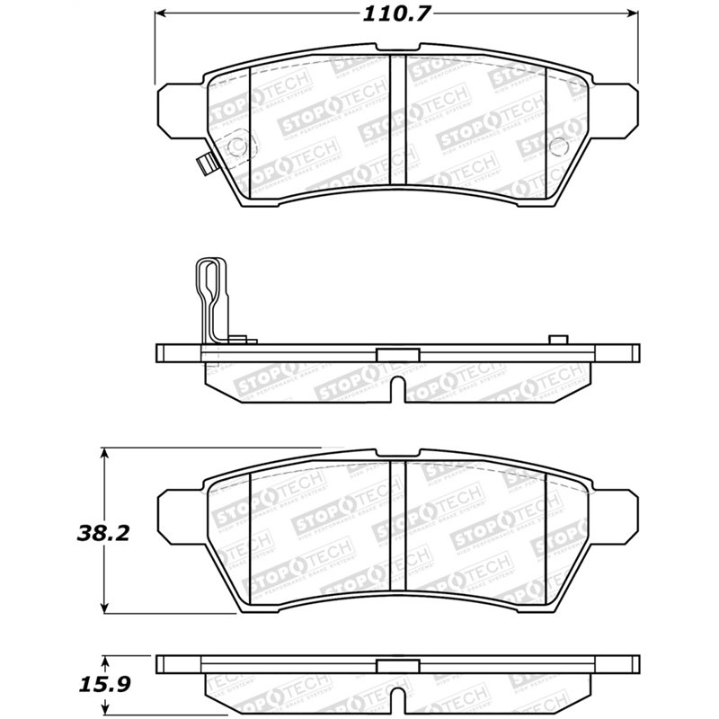 StopTech 05-18 Nissan Frontier Street Performance Rear Brake Pads