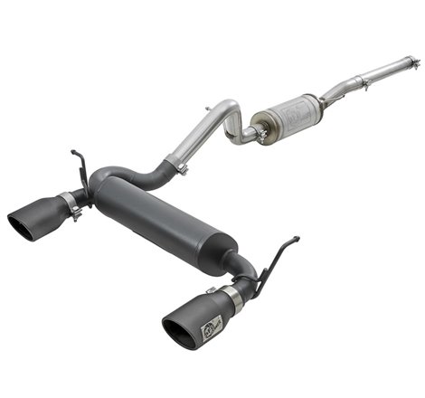 aFe Rebel Series 2.5in 409 SS Cat-Back Exhaust w/ Black Tips 2007+ Jeep Wrangler (JK) V6 3.6L/3.8L