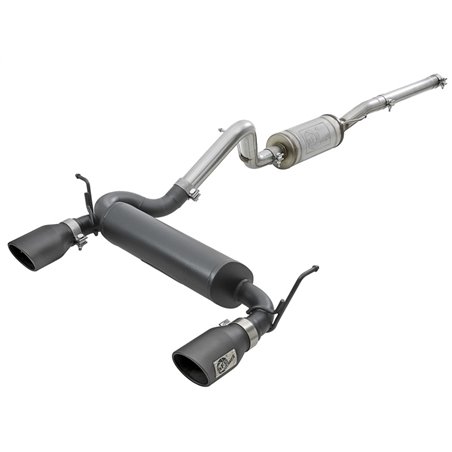 aFe Rebel Series 2.5in 409 SS Cat-Back Exhaust w/ Black Tips 2007+ Jeep Wrangler (JK) V6 3.6L/3.8L