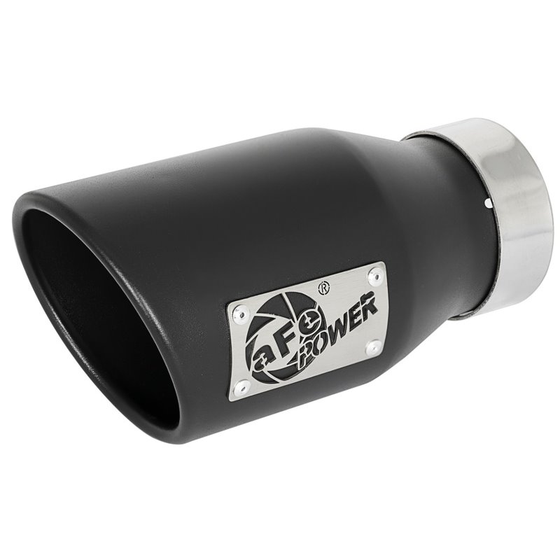 aFe MACH Force-Xp 409 SS Exhaust Tip Black (Left Side) 3in In x 4-1/2in Out x 9in L Clamp-On