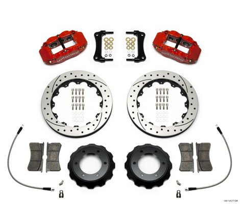 Wilwood Narrow Superlite Red 6R Front Kit 12.88in Drilled Rotor w/ Lines 05-15 Toyota Tacoma