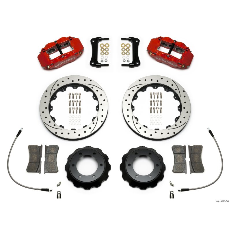 Wilwood Narrow Superlite Red 6R Front Kit 12.88in Drilled Rotor w/ Lines 05-15 Toyota Tacoma