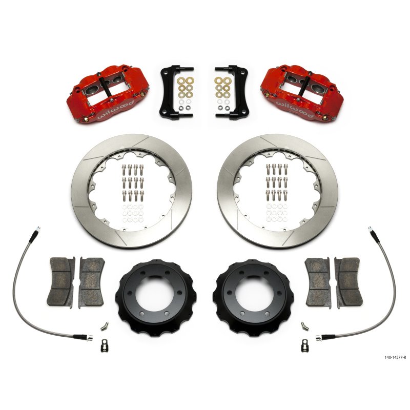 Wilwood Narrow Superlite Red 6R Front Kit 12.88in Slotted Rotor w/ Lines 05-15 Toyota Tacoma