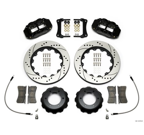 Wilwood Narrow Superlite Black 6R Front Kit 14in Drilled Rotor w/ Lines 05-15 Toyota Tacoma