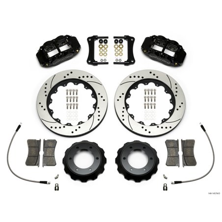 Wilwood Narrow Superlite Black 6R Front Kit 14in Drilled Rotor w/ Lines 05-15 Toyota Tacoma