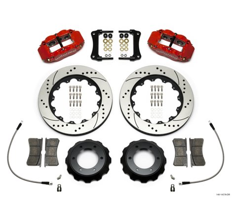 Wilwood Narrow Superlite Red 6R Front Kit 14in Drilled Rotor w/ Lines 05-15 Toyota Tacoma