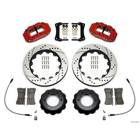 Wilwood Narrow Superlite Red 6R Front Kit 14in Drilled Rotor w/ Lines 05-15 Toyota Tacoma