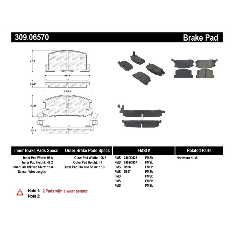 StopTech Performance 1/90-95/00-05 Toyota MR2/Spyder Rear Brake Pads