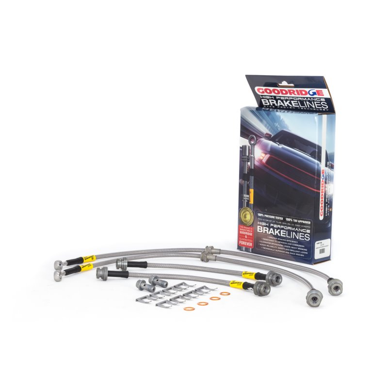 Goodridge 13-15 Nissan Sentra w/ Rear Drum Brakes SS Brake Line Kit